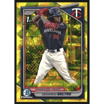2024 Bowman Chrome Sapphire Prospects Yellow Refractors #BCP170 Eduardo Beltre