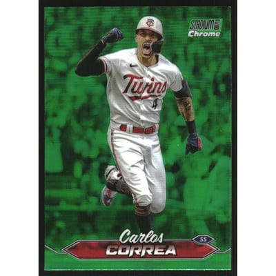 2024 Stadium Club Chrome Green Refractors #118 Carlos Correa