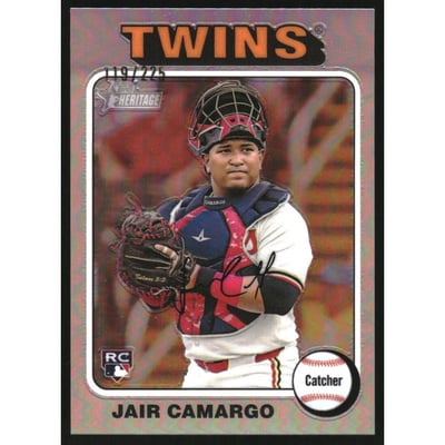 2024 Topps Heritage Chrome Silver Refractors #633 Jair Camargo HN/225