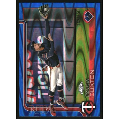2025 Topps Chrome Blue RayWave Refractors #172 Byron Buxton