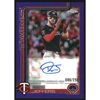 2025 Topps Chrome Update Autographs Purple Refractors #ACRJ Ryan Jeffers