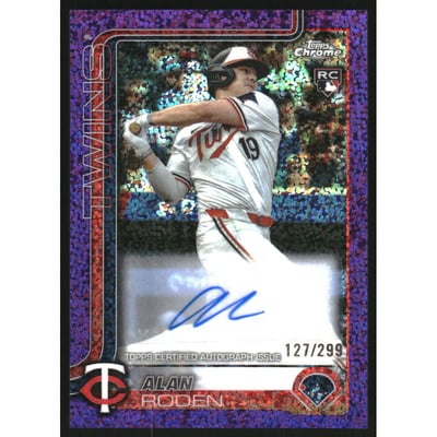 2025 Topps Chrome Update Autographs Purple Speckle Refractors #ACAR Alan Roden