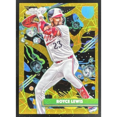 2025 Topps Cosmic Chrome Gold Interstellar Refractor #19 Royce Lewis /50