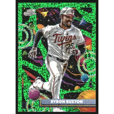 2025 Topps Cosmic Chrome Green Space Dust Refractors #76 Byron Buxton