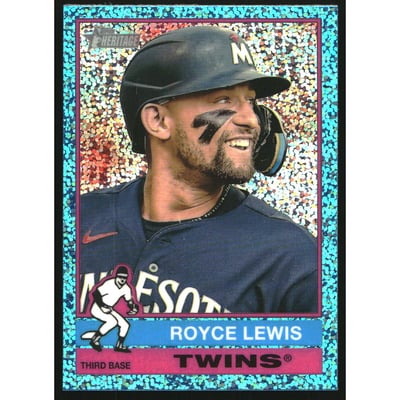 2025 Topps Heritage Chrome Light Blue Sparkle Refractors #138 Royce Lewis