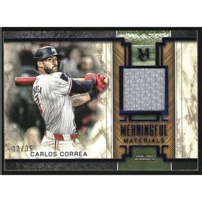 2025 Topps Museum Collection Meaningful Material Relics Sapphire #MMRCCO Carlos Correa