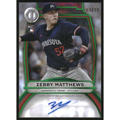 2025 Topps Tribute Autographs Green #TAZM Zebby Matthews