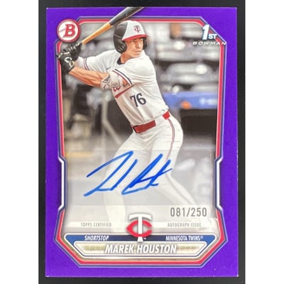 2026 Bowman Prospect Retail Purple Border #BPA-MH Marek Houston RC Auto /250