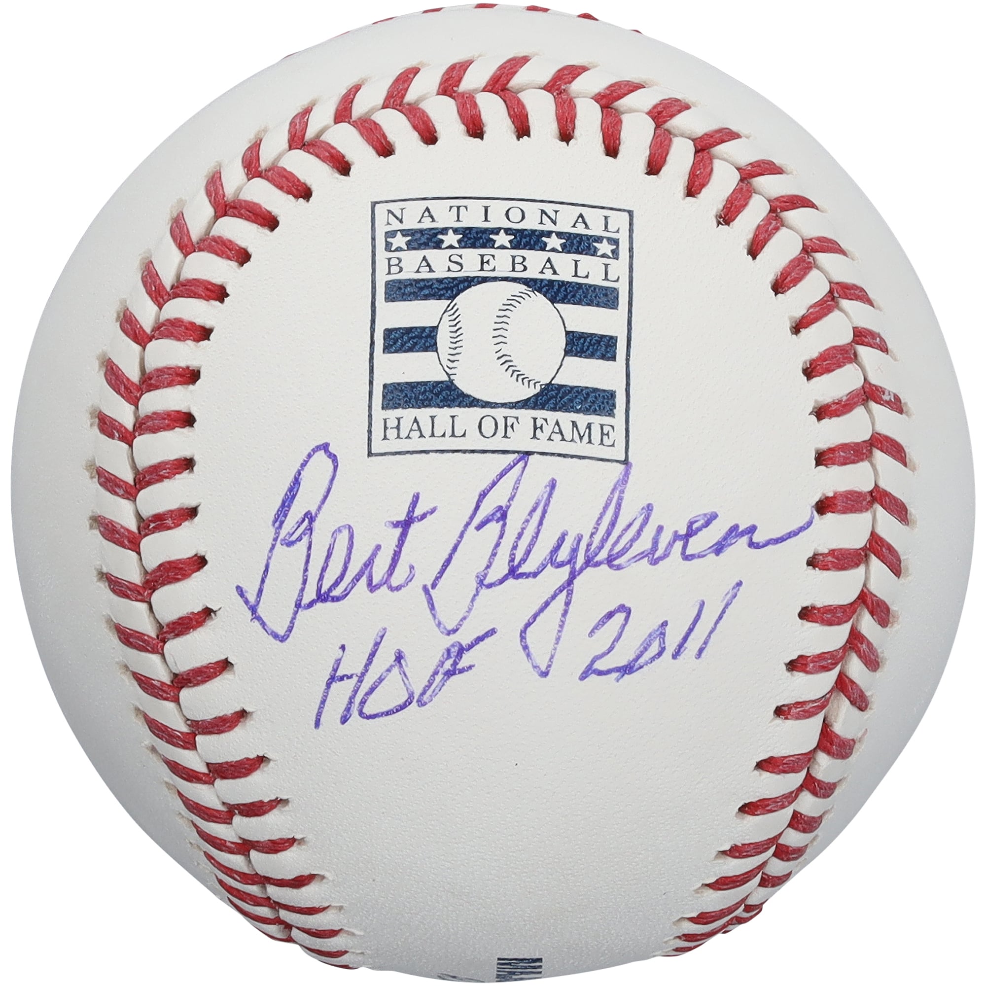 Balle de baseball autographiée par Bert Blyleven des Twins du Minnesota, arborant le logo du Temple de la renommée et l'inscription « HOF 2011 ».