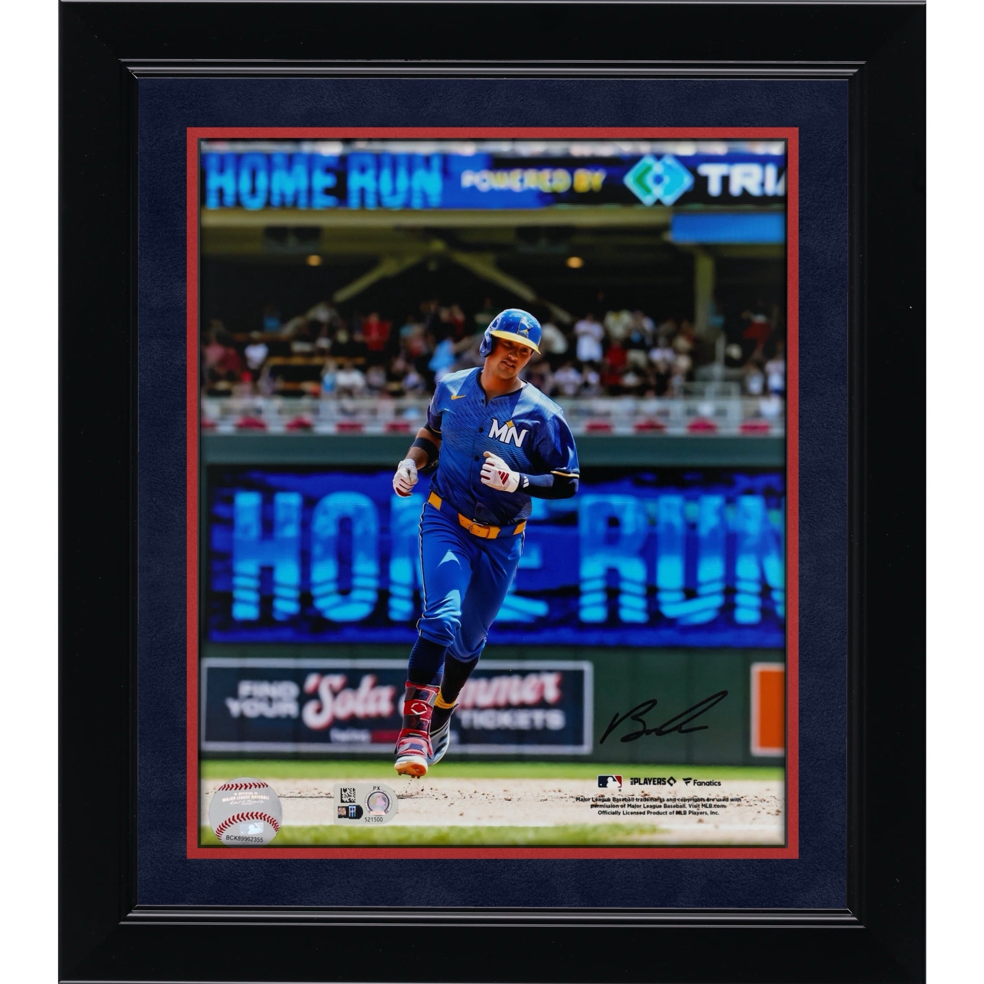 Brooks Lee Minnesota Twins Autographed 8" x 10" Home Run Trot Photograph