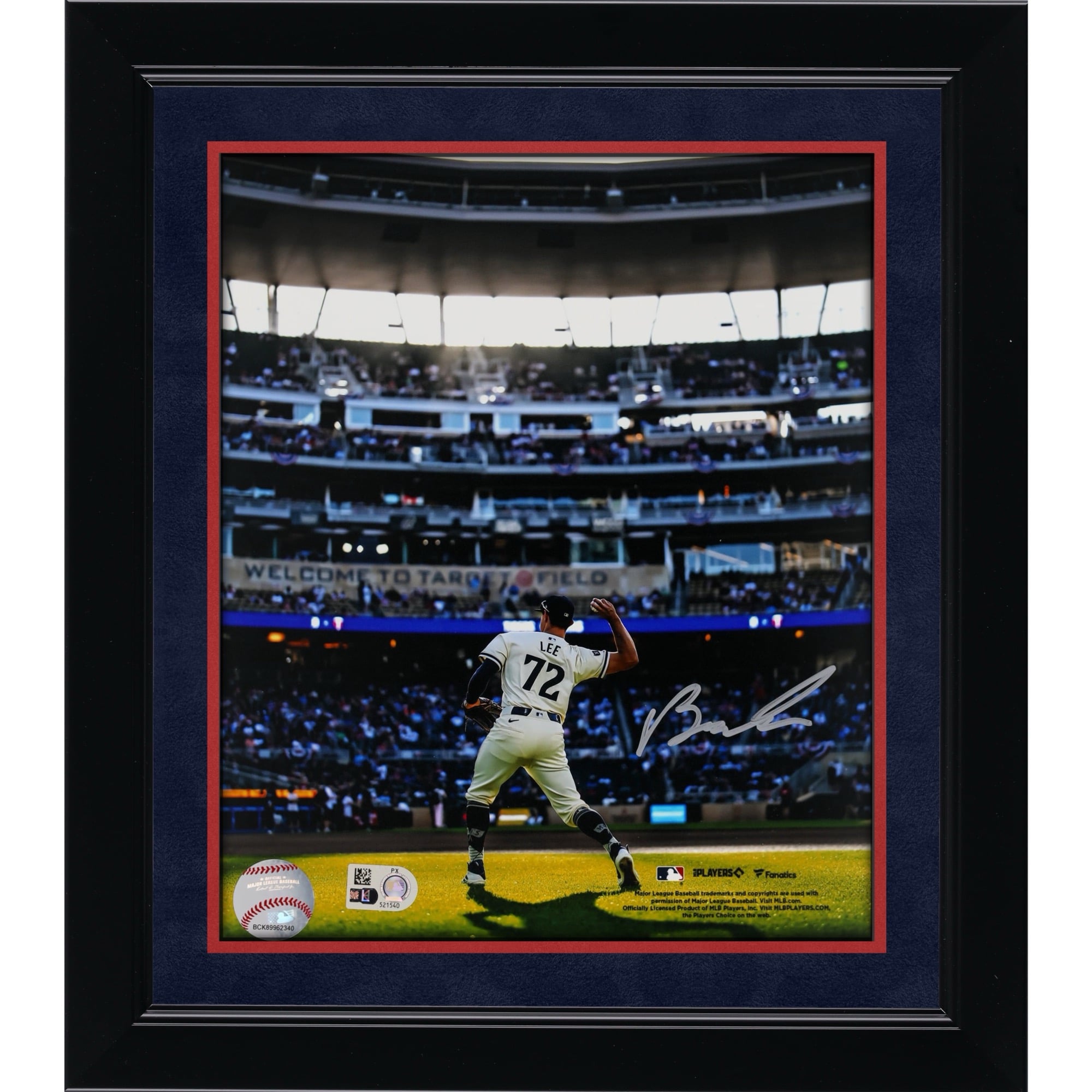 Photographie autographiée de Brooks Lee, Twins du Minnesota, 20 x 25 cm, lors de ses débuts en MLB
