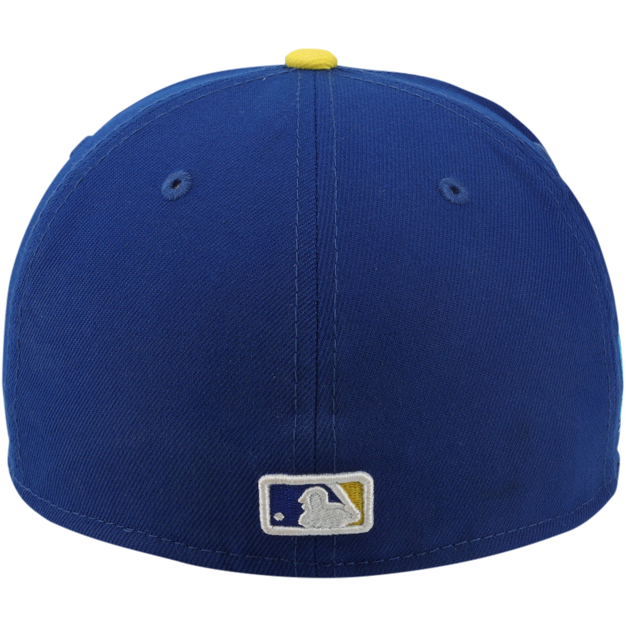 Casquette City Connect bleue et jaune autographiée par Brooks Lee, portée lors d'un match des Twins du Minnesota (saison 2024 de la MLB).