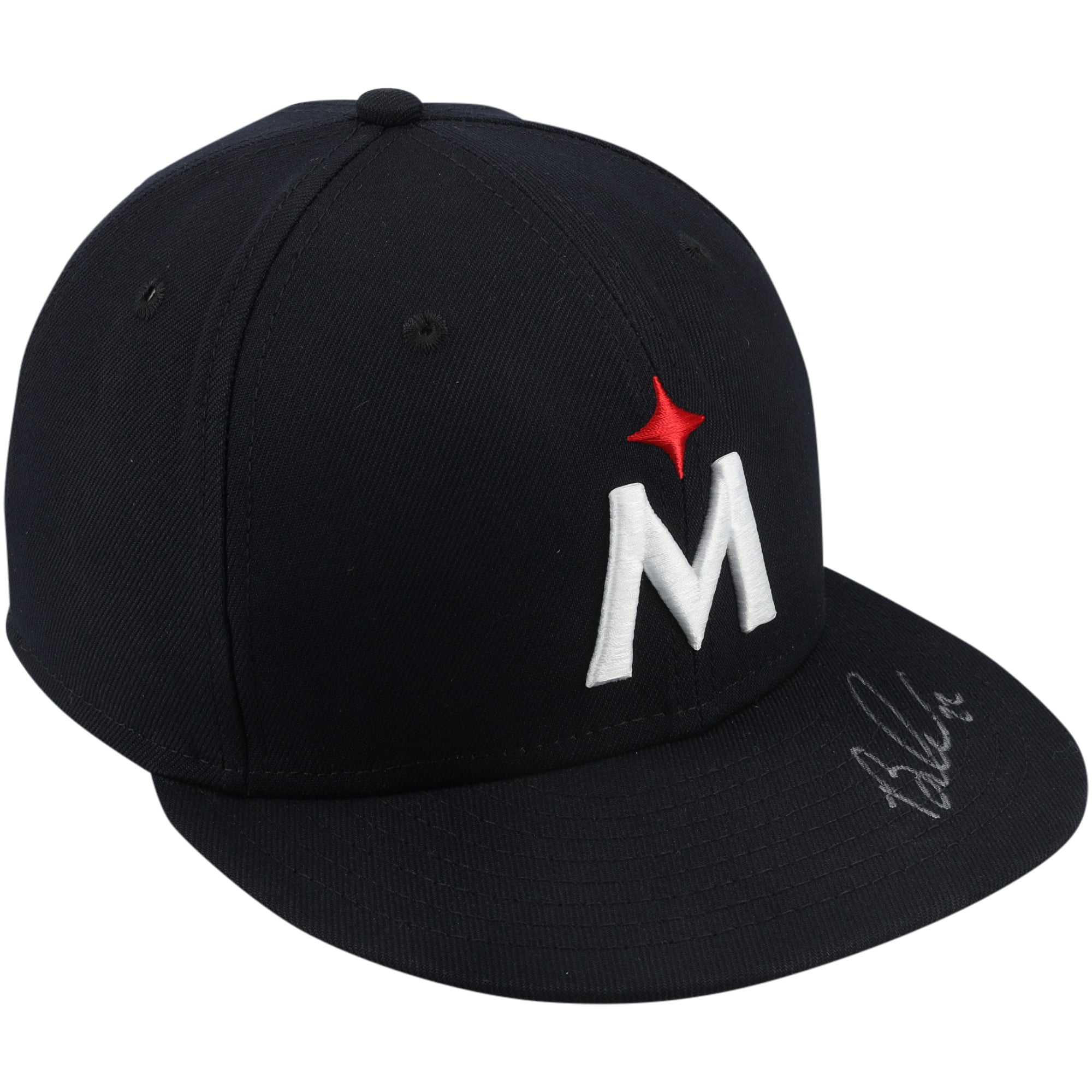 Casquette alternative bleu marine autographiée par Brooks Lee, portée lors d'un match des Minnesota Twins de la saison 2024 de la MLB.