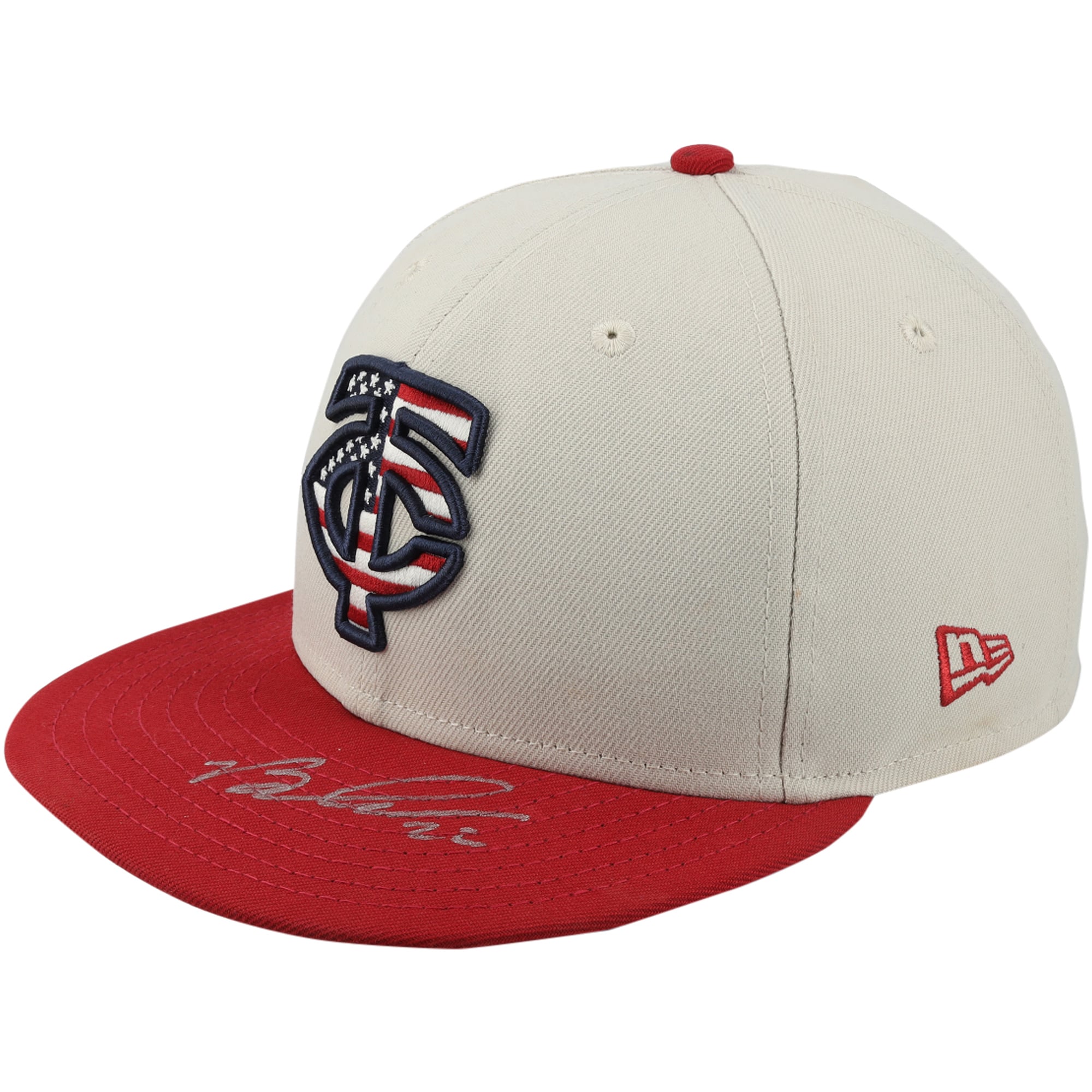 Casquette beige autographiée portée en match par Brooks Lee des Minnesota Twins lors de la saison 2024 de la MLB