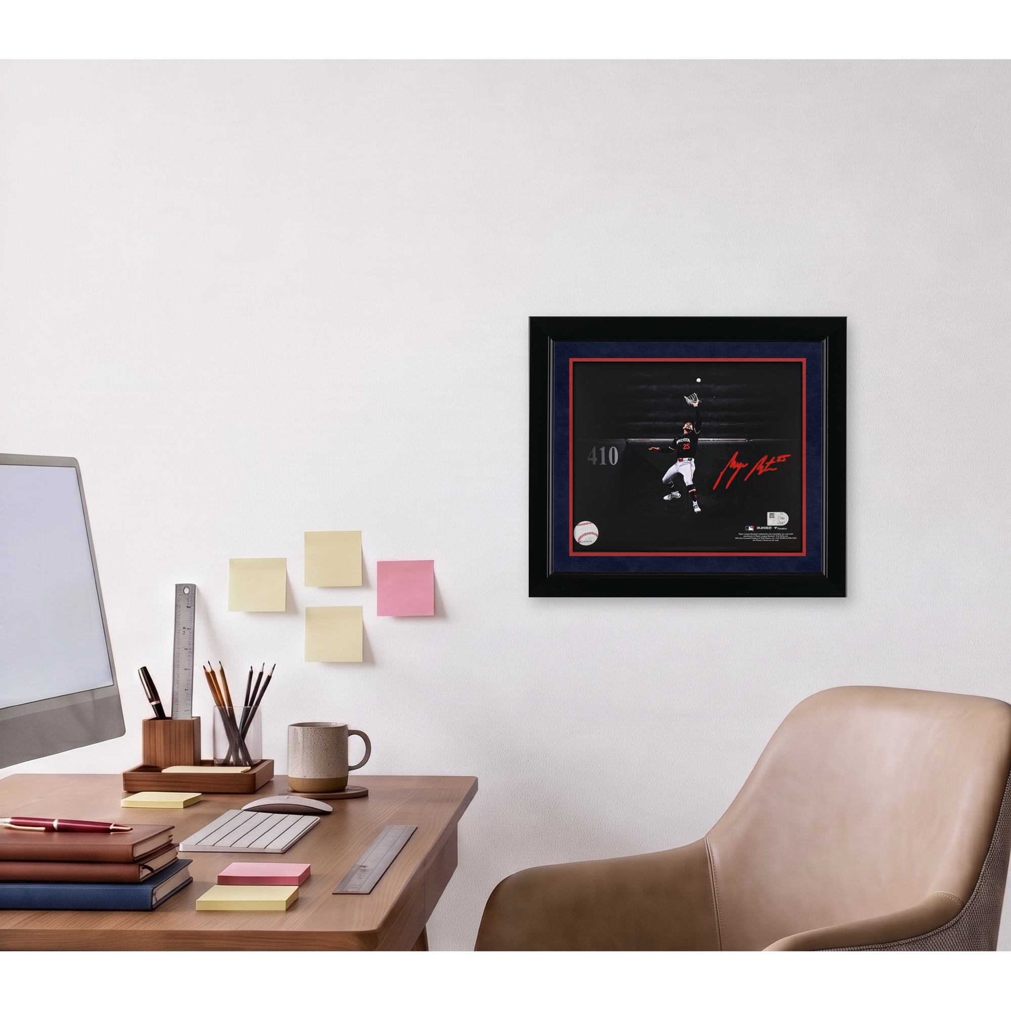 Byron Buxton Minnesota Twins Autographed 8" x 10" Home Run Robbing Wall Catch Spotlight Photograph