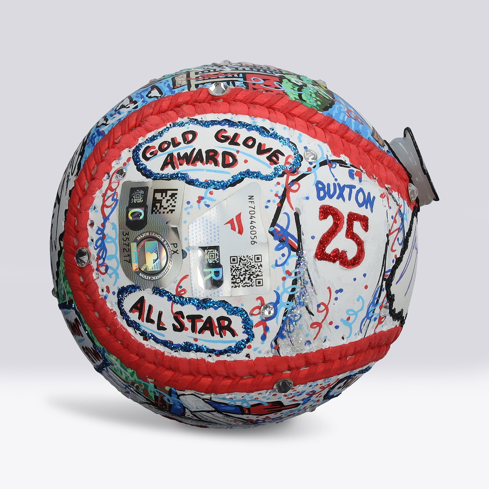 Byron Buxton Minnesota Twins Autographed Baseball - Art by Charles Fazzino - NF70446056