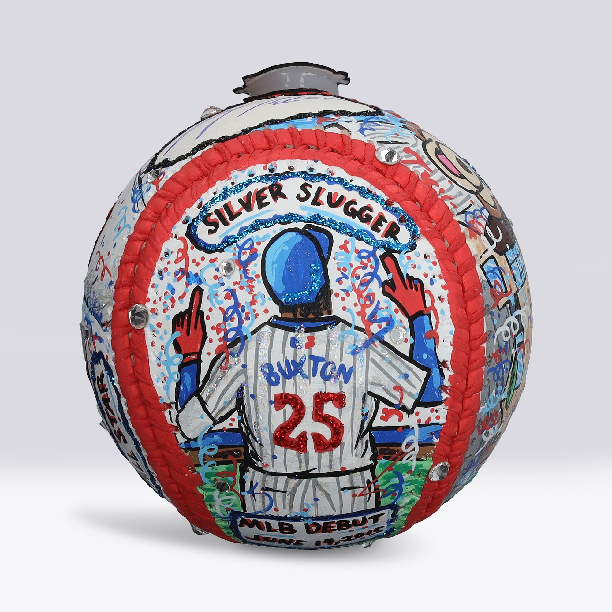 Byron Buxton Minnesota Twins Autographed Baseball - Art by Charles Fazzino - NF70446056