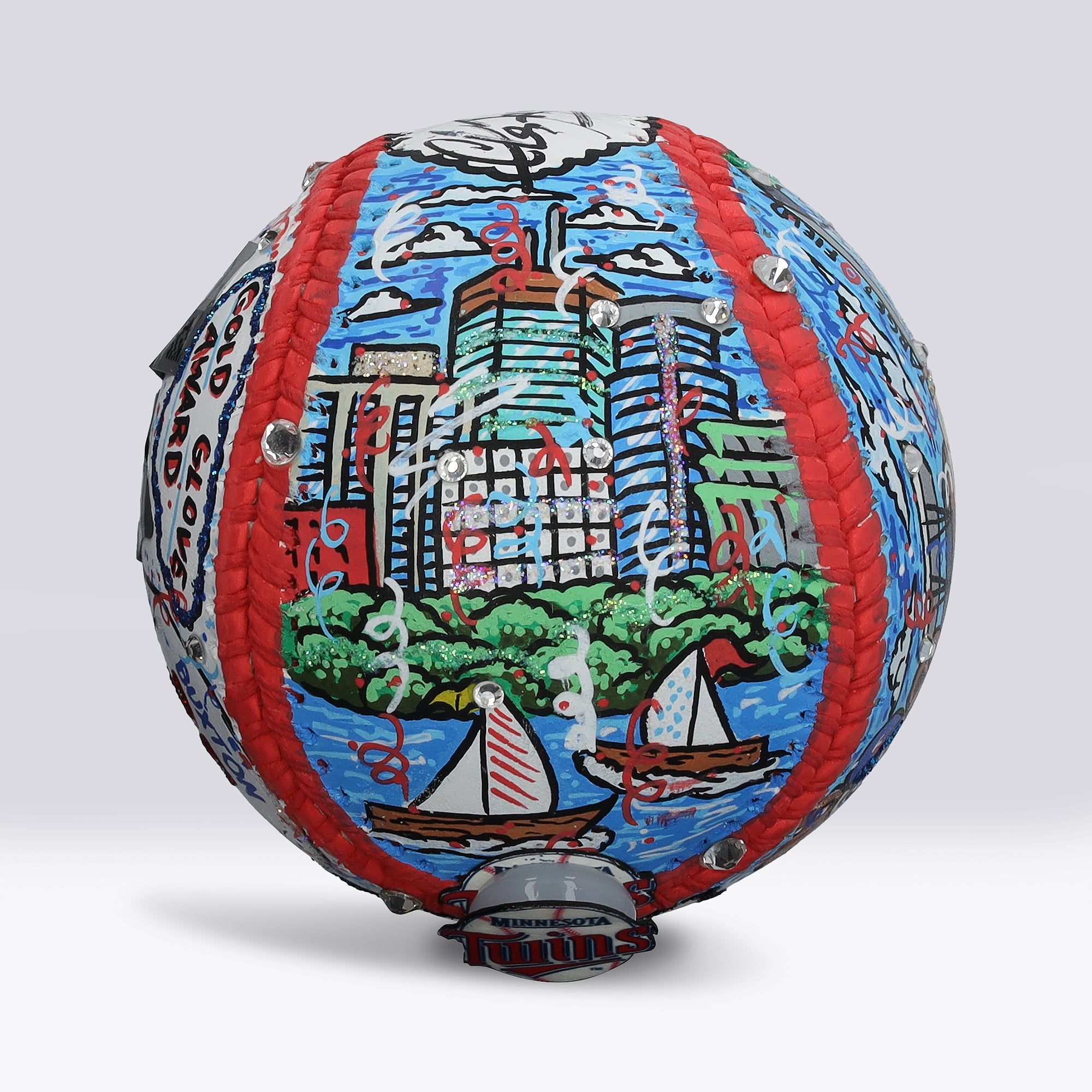 Byron Buxton Minnesota Twins Autographed Baseball - Art by Charles Fazzino - NF70446056