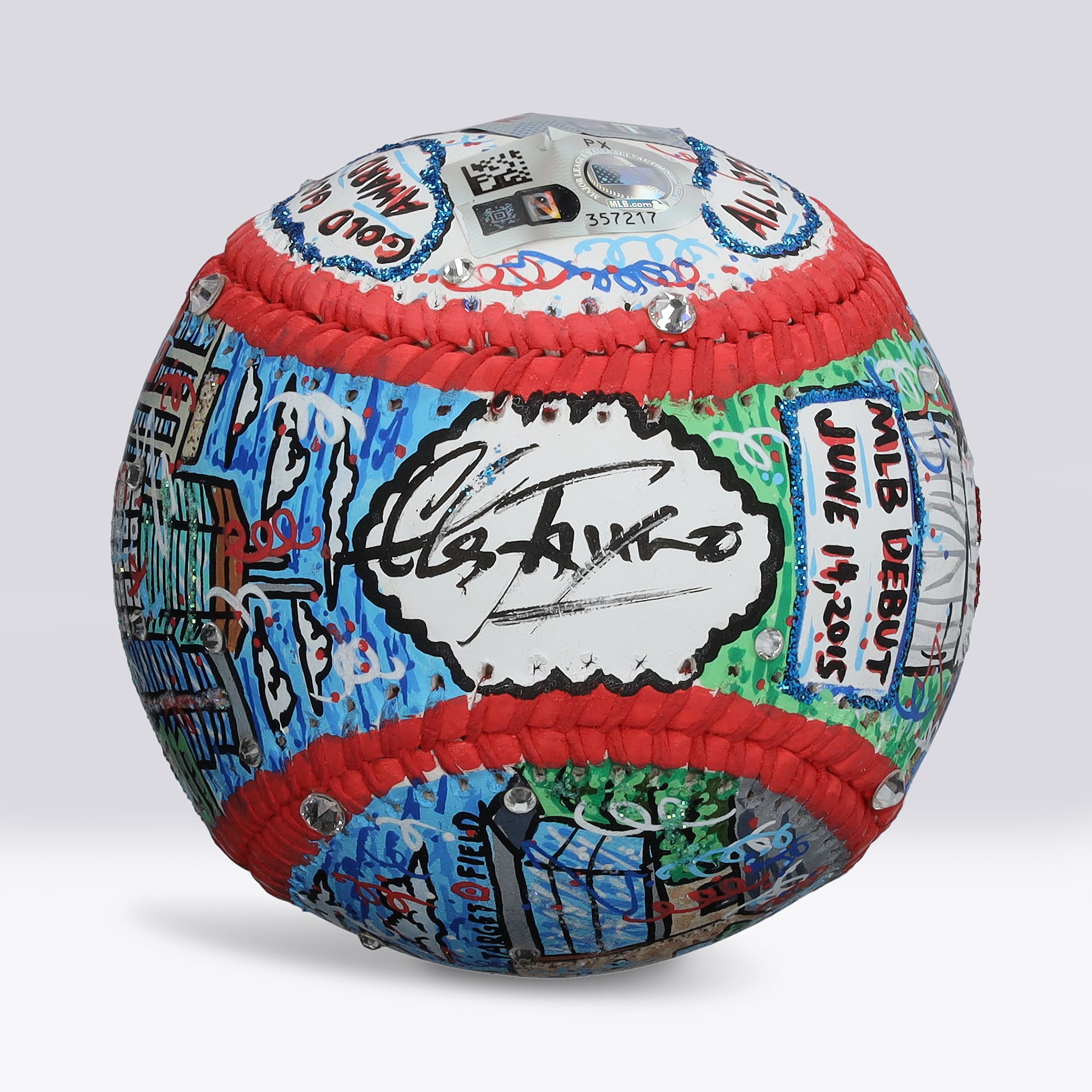 Byron Buxton Minnesota Twins Autographed Baseball - Art by Charles Fazzino - NF70446056