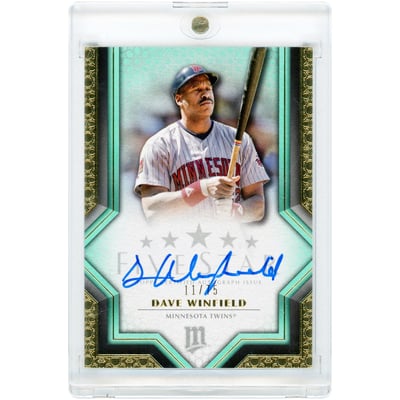 Dave Winfield Minnesota Twins Autographed 2023 Topps Five Star Teal #FSA-DWI #11/75 Card