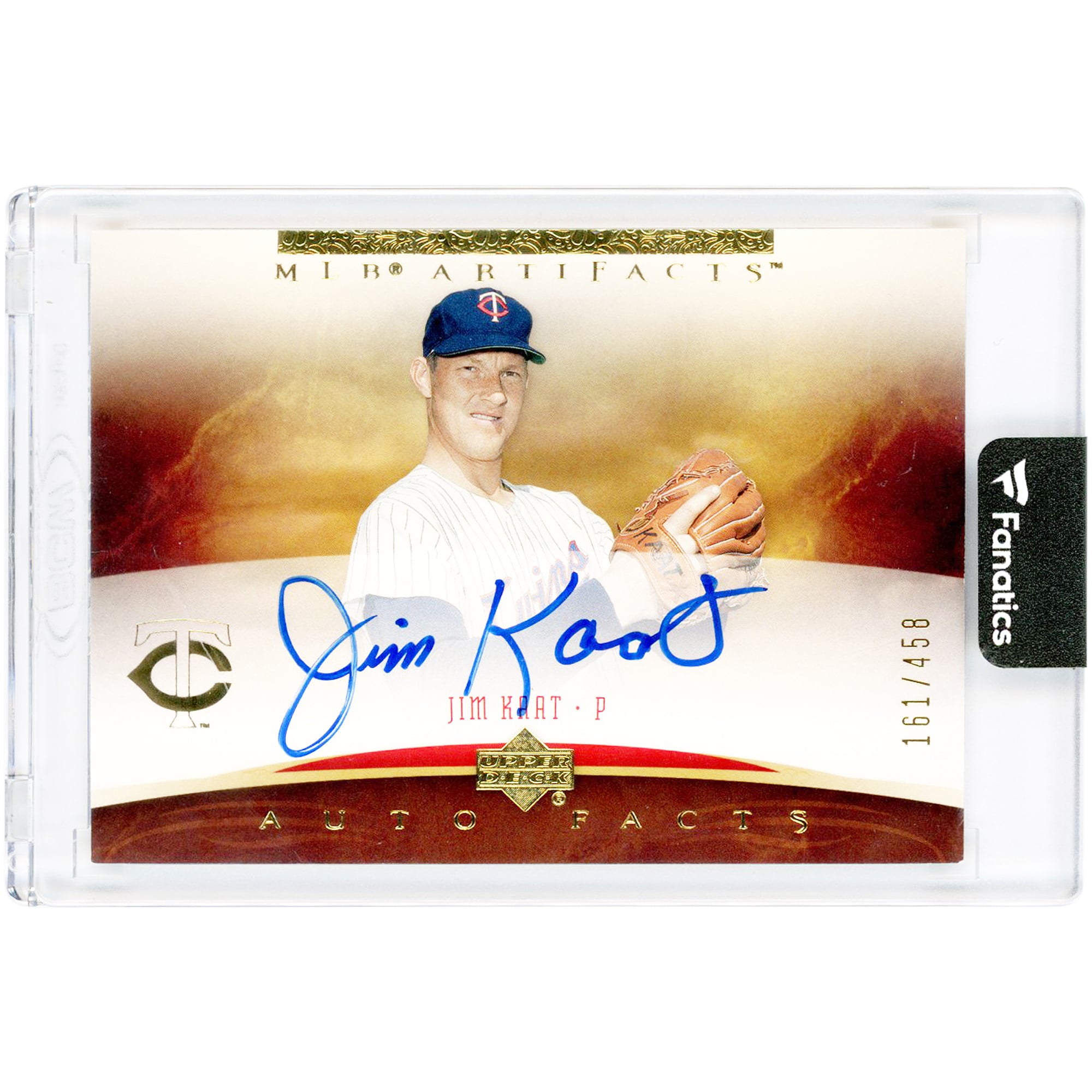 Carte autographiée de Jim Kaat (Minnesota Twins) 2005 Upper Deck Artifacts Auto Facts #JK2 #161/458