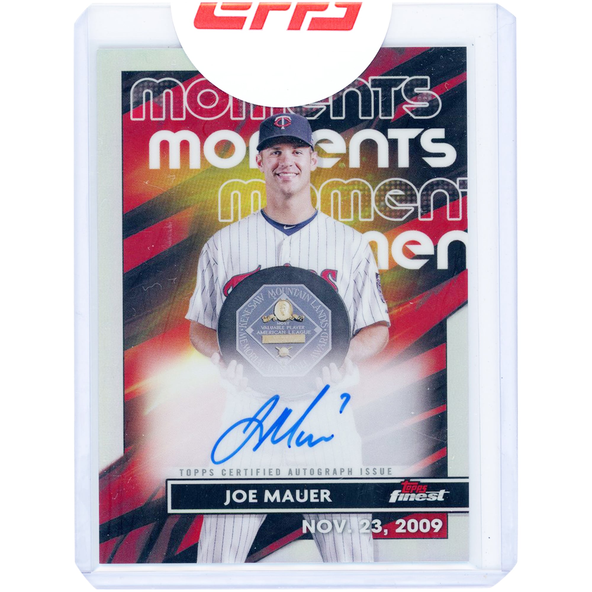 Joe Mauer Minnesota Twins Autographed 2023 Topps Finest Moments #FMA-JM Card