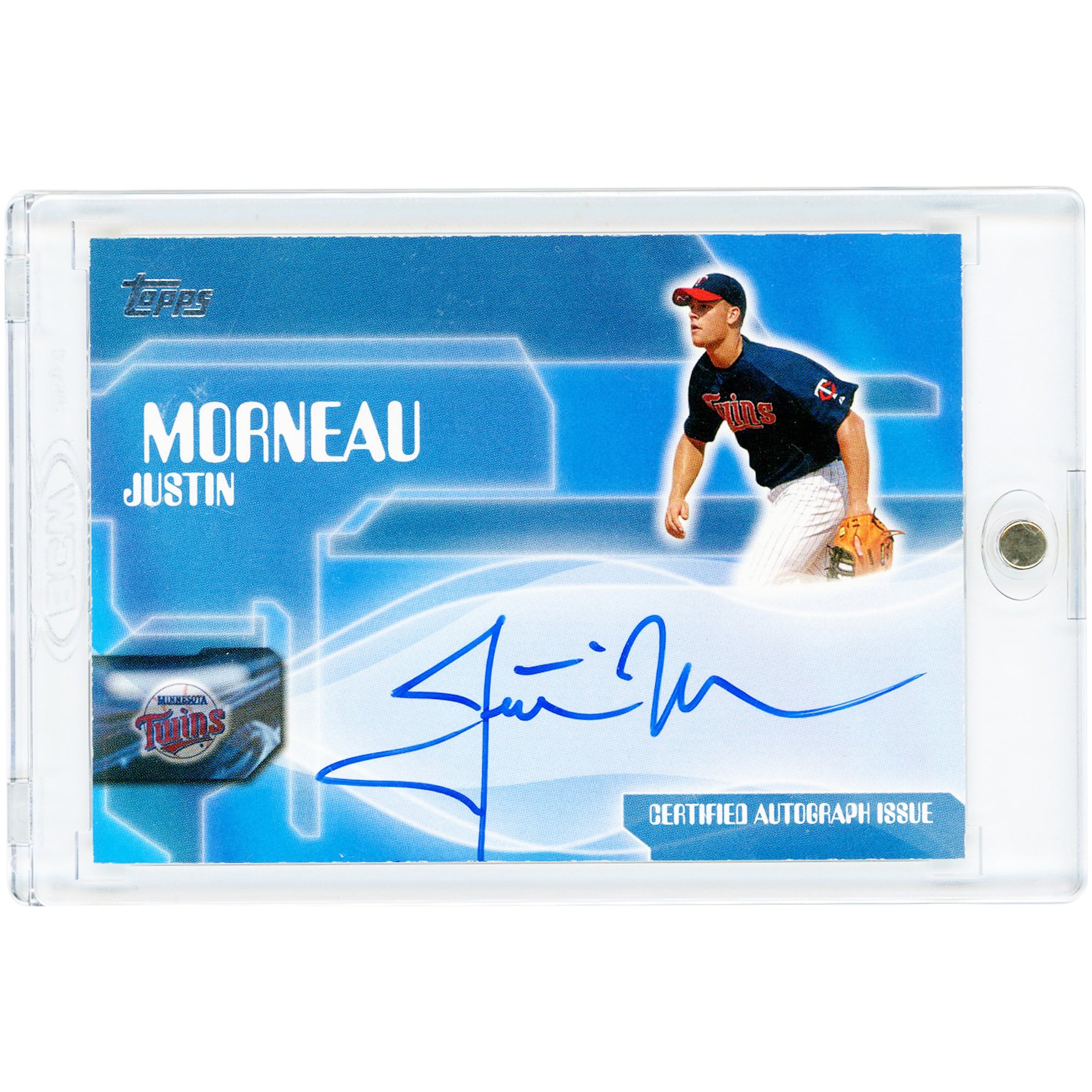 Carte Topps 2005 autographiée de Justin Morneau (Minnesota Twins) #TA-JM