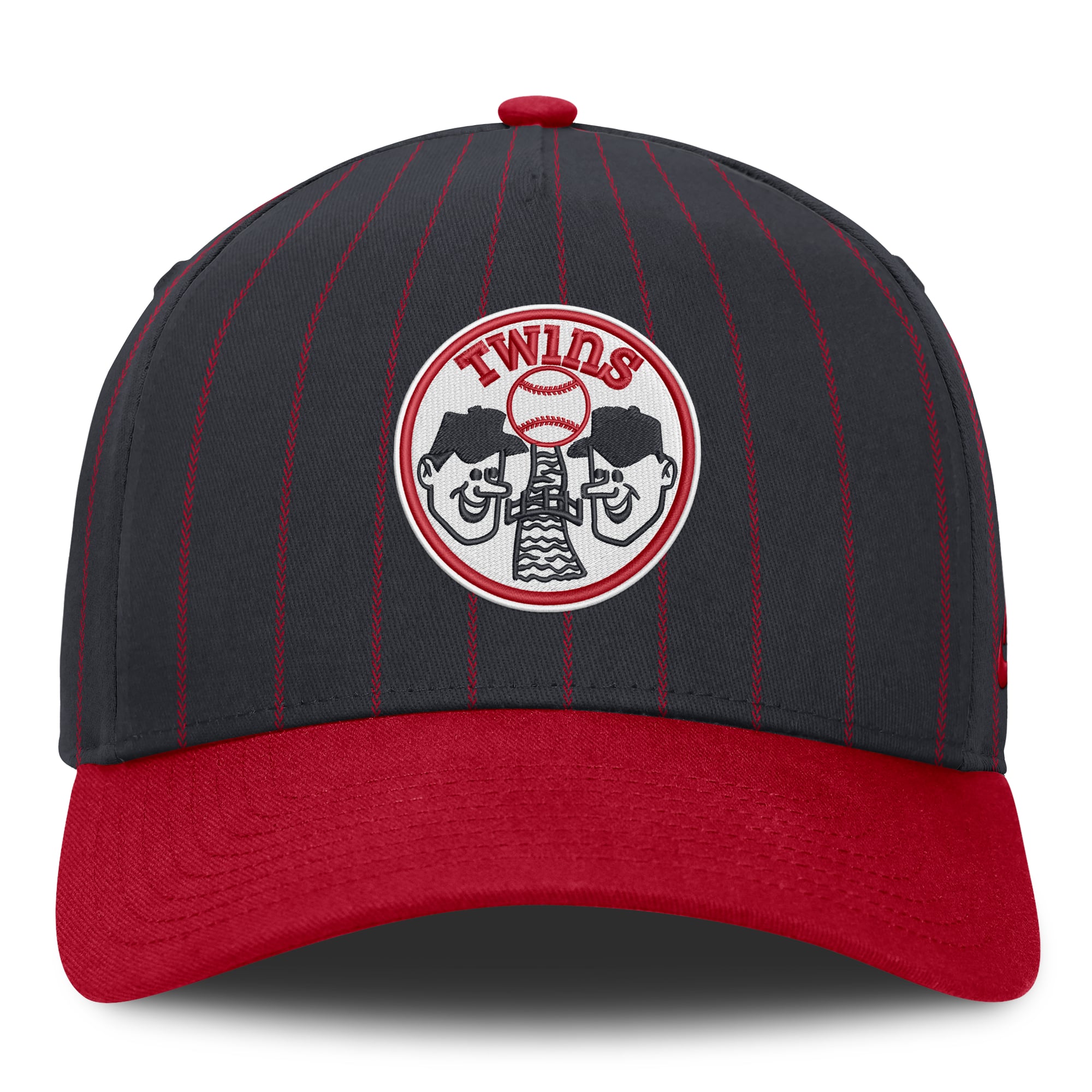Casquette ajustable Nike pour homme, bleu marine et rouge, Minnesota Twins Cooperstown Rise, modèle A-Frame