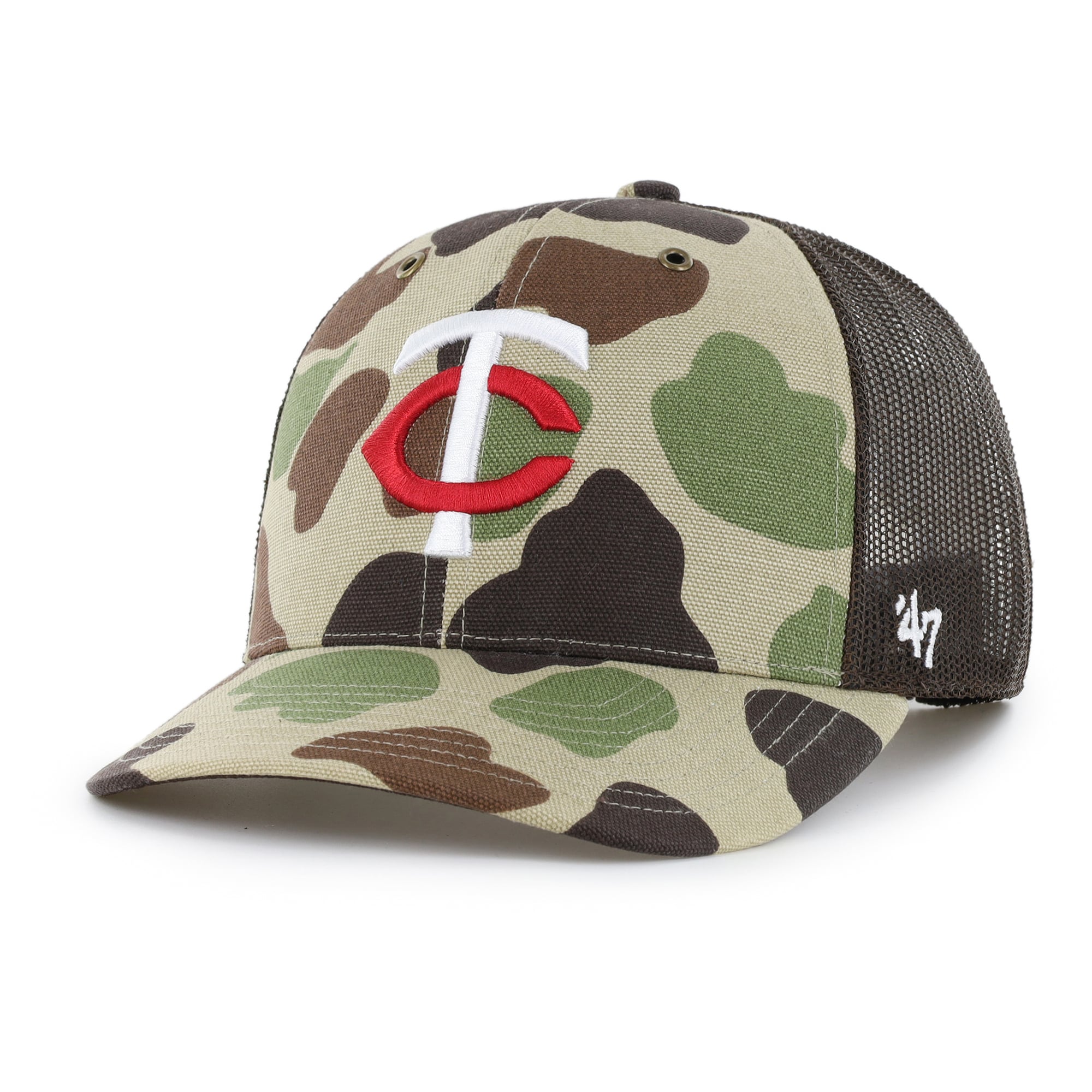 Casquette trucker ajustable Carhartt x '47 Camo Minnesota Twins Duck pour homme