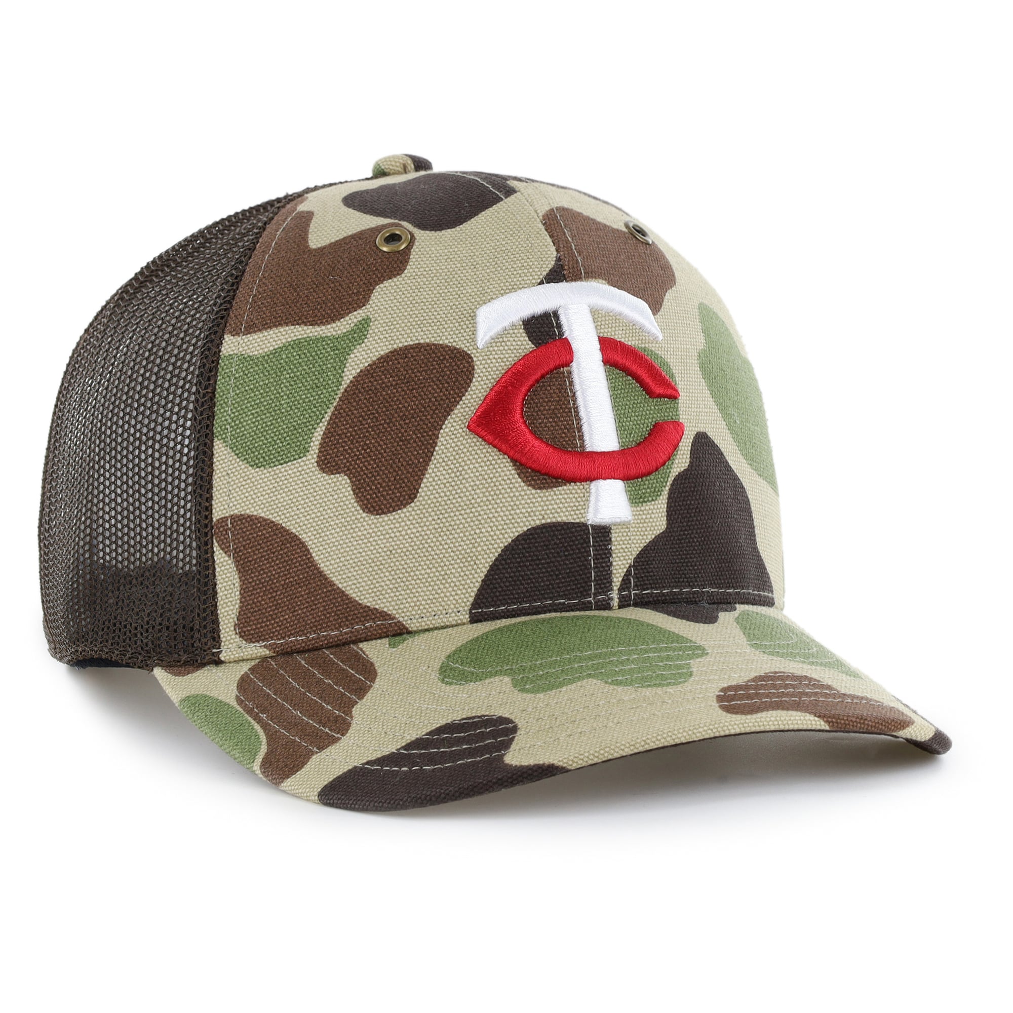 Casquette trucker ajustable Carhartt x '47 Camo Minnesota Twins Duck pour homme