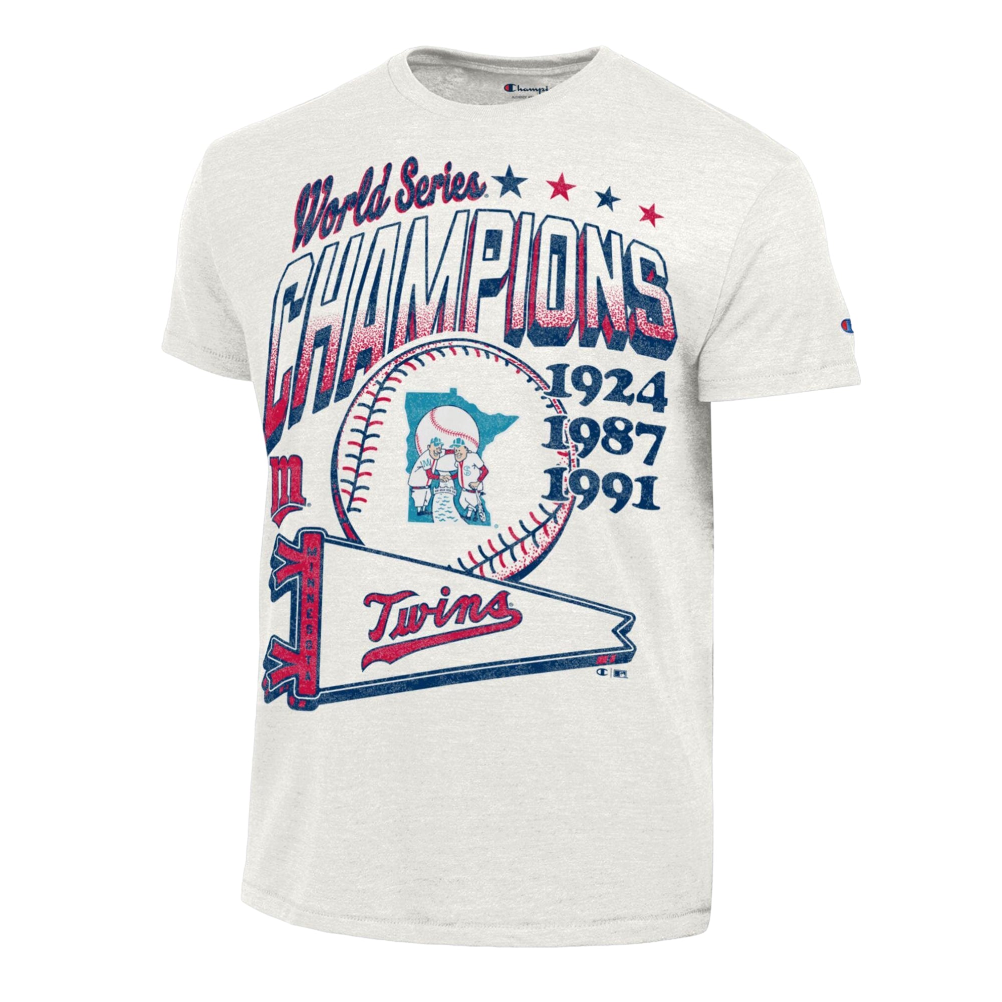 Men's Champion Cream Minnesota Twins Winning Tradition Cooperstown Collection Tri-Blend T-Shirt