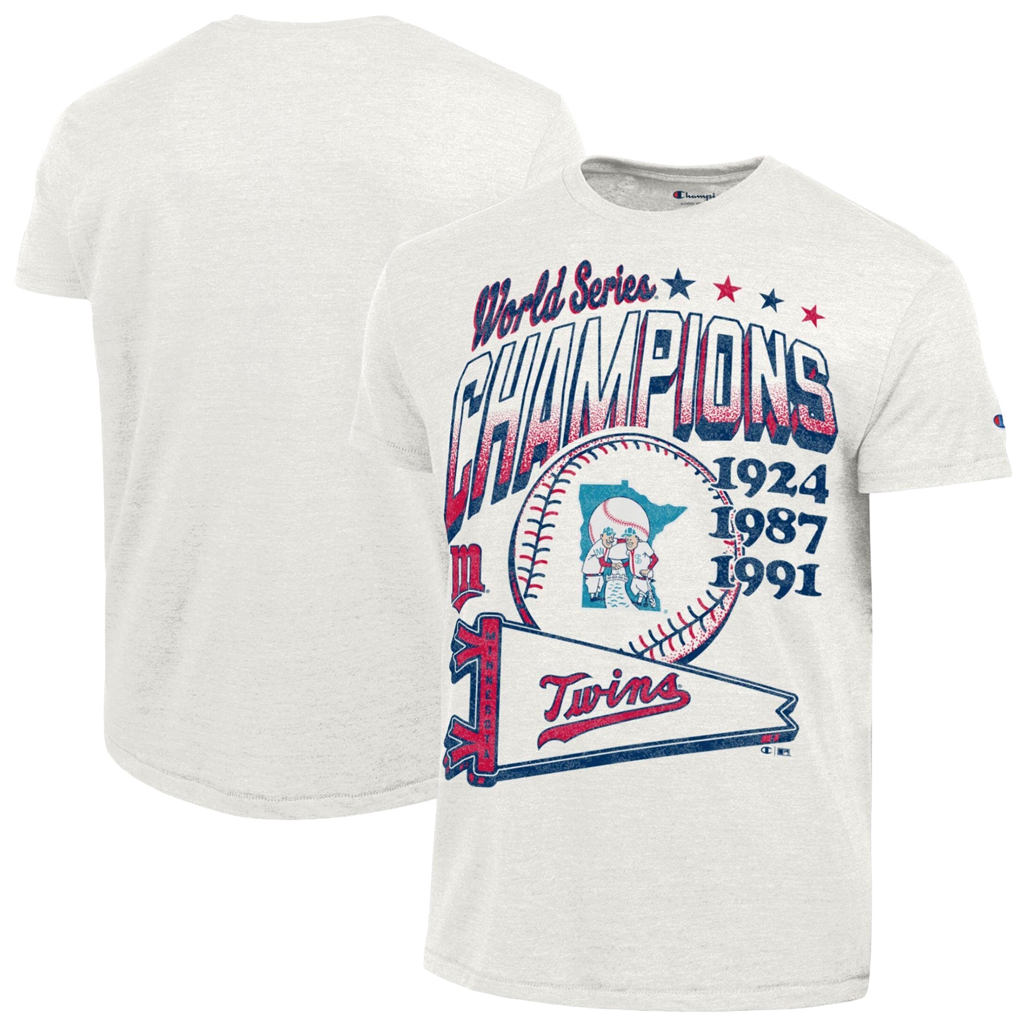 Men's Champion Cream Minnesota Twins Winning Tradition Cooperstown Collection Tri-Blend T-Shirt