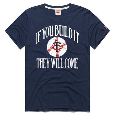 Minnesota Twins Homage 2026 Field of Dreams If You Build It Tri-Blend T-Shirt - Navy