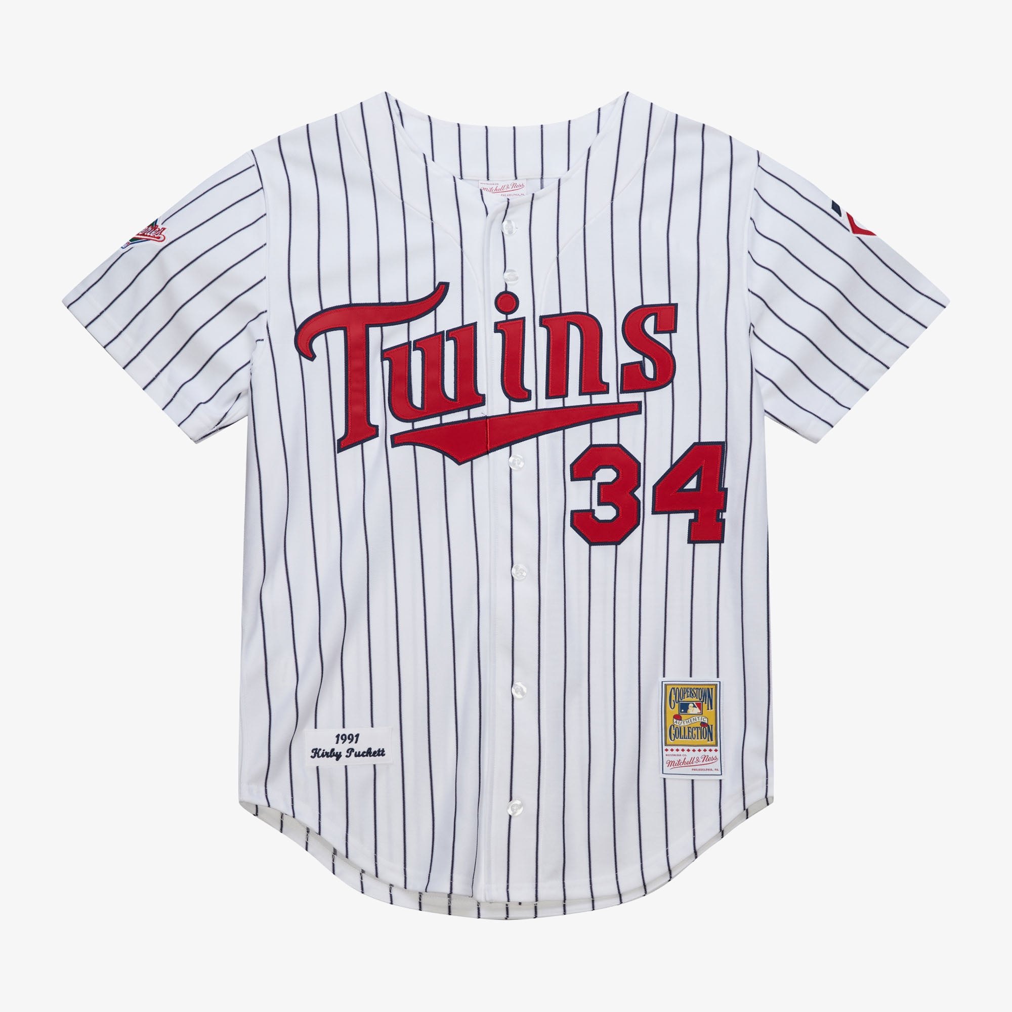 Majestic Kirby Puckett 1991 Minnesota Twins World Series Cooperstown Men's Home Jersey - White, MLB, Made In USA