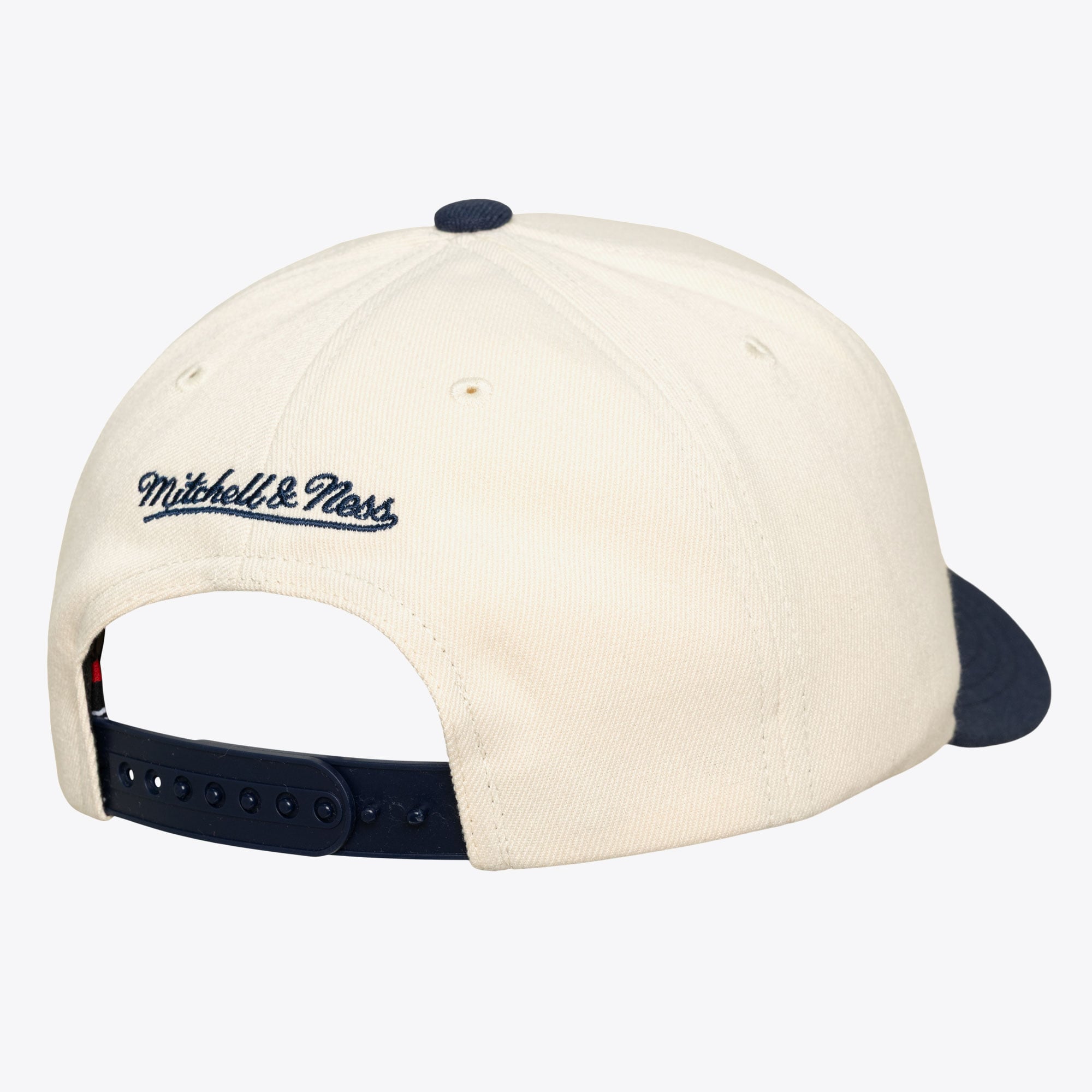 Men's Mitchell & Ness Cream/Navy Minnesota Twins Flawless Stretch-Snapback Hat