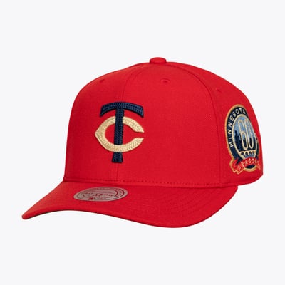  Minnesota Twins Mitchell & Ness Secondary Pro Snapback Hat - Red