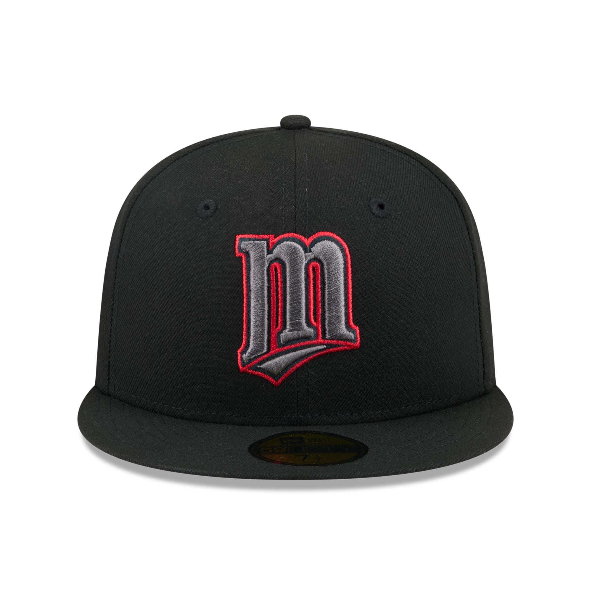 Casquette ajustée New Era 59FIFTY pour homme, noire, Minnesota Twins, coloris pop
