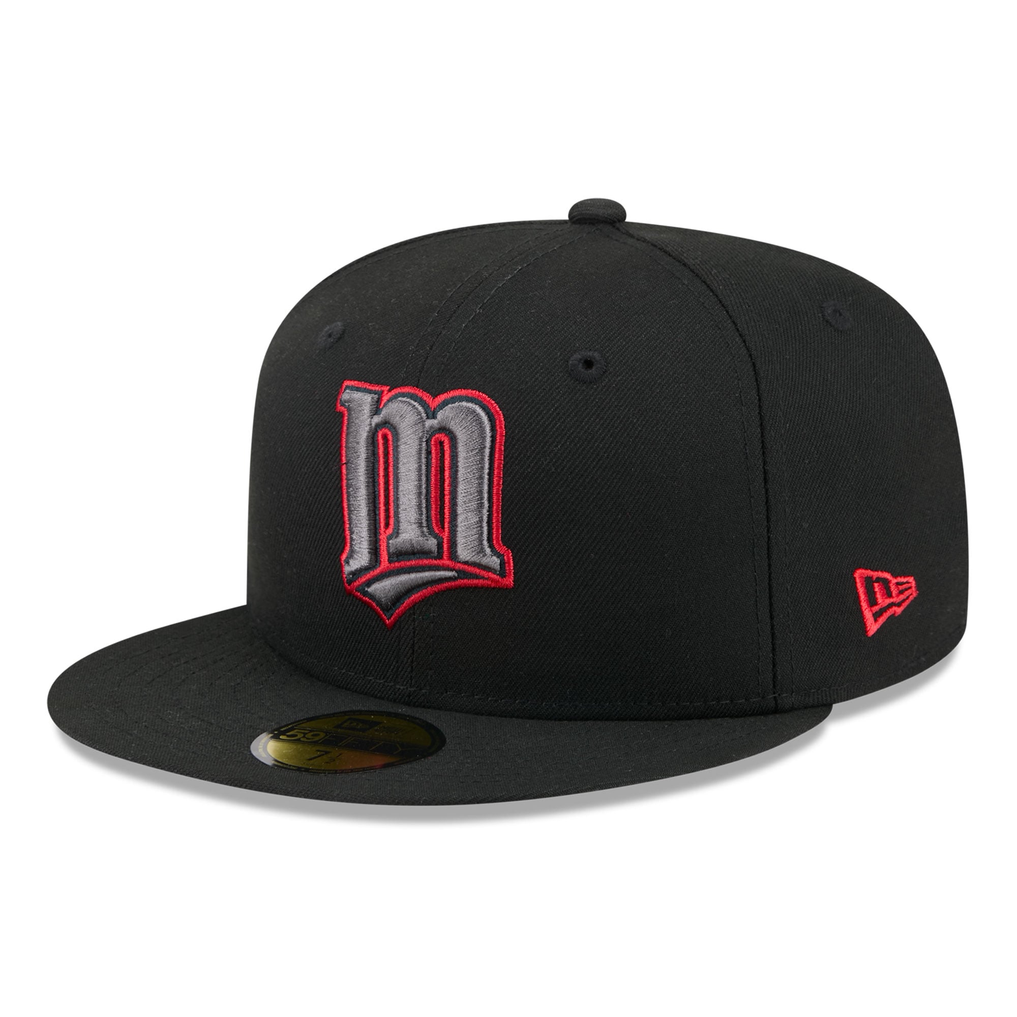 Casquette ajustée New Era 59FIFTY pour homme, noire, Minnesota Twins, coloris pop