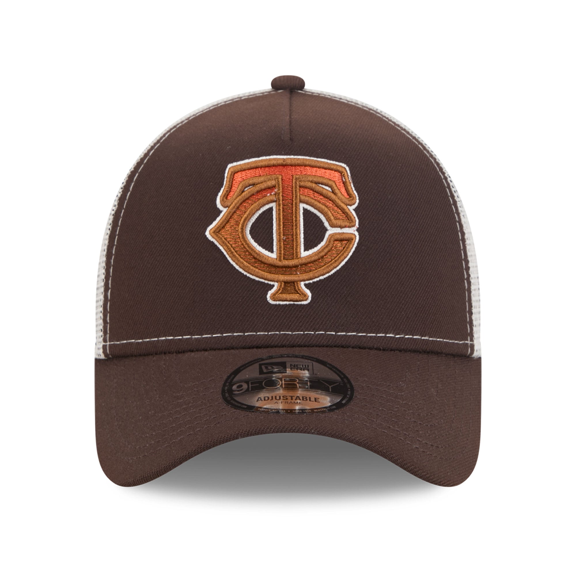 Casquette trucker ajustable New Era 9FORTY marron Minnesota Twins Pumpkin Spice pour homme