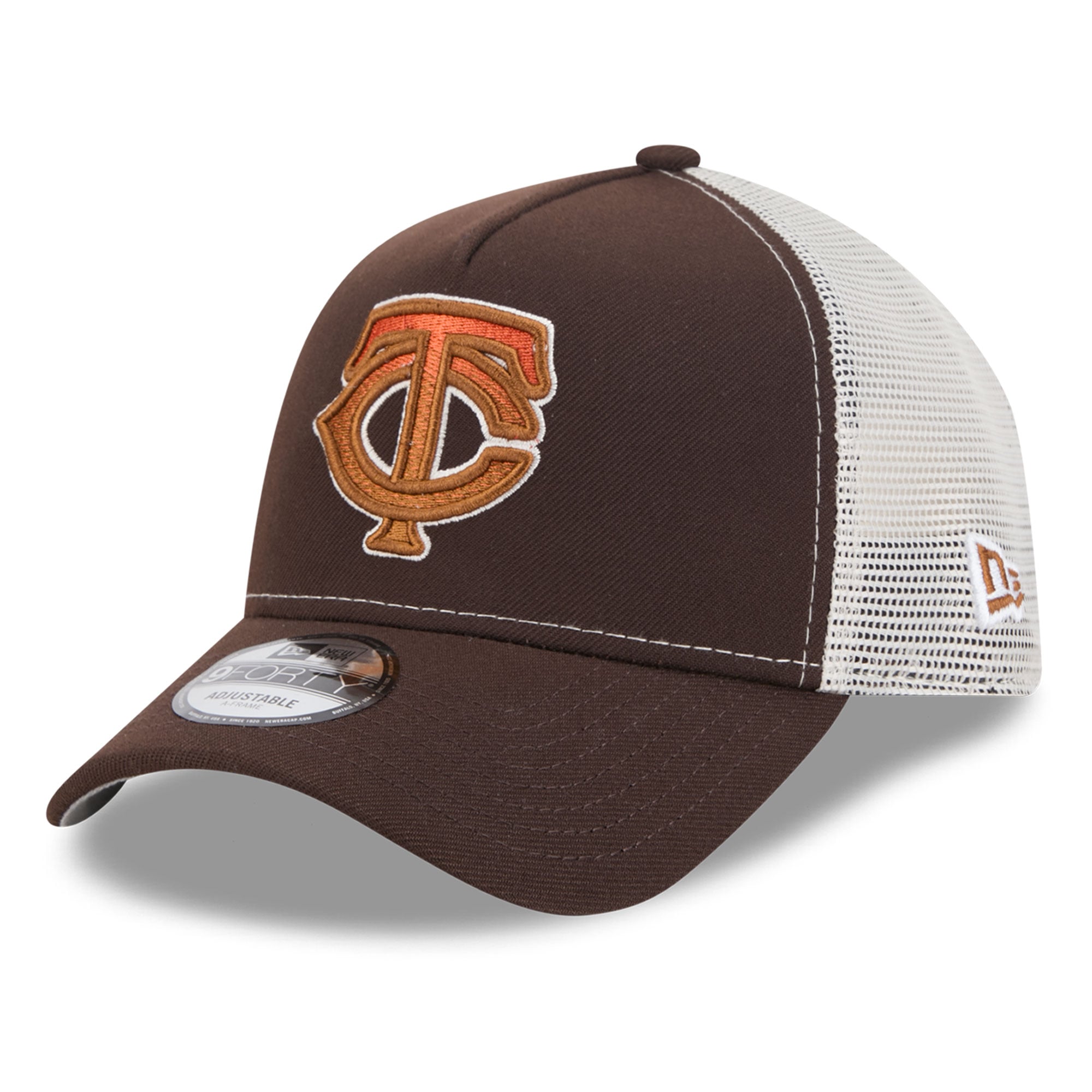 Casquette trucker ajustable New Era 9FORTY marron Minnesota Twins Pumpkin Spice pour homme