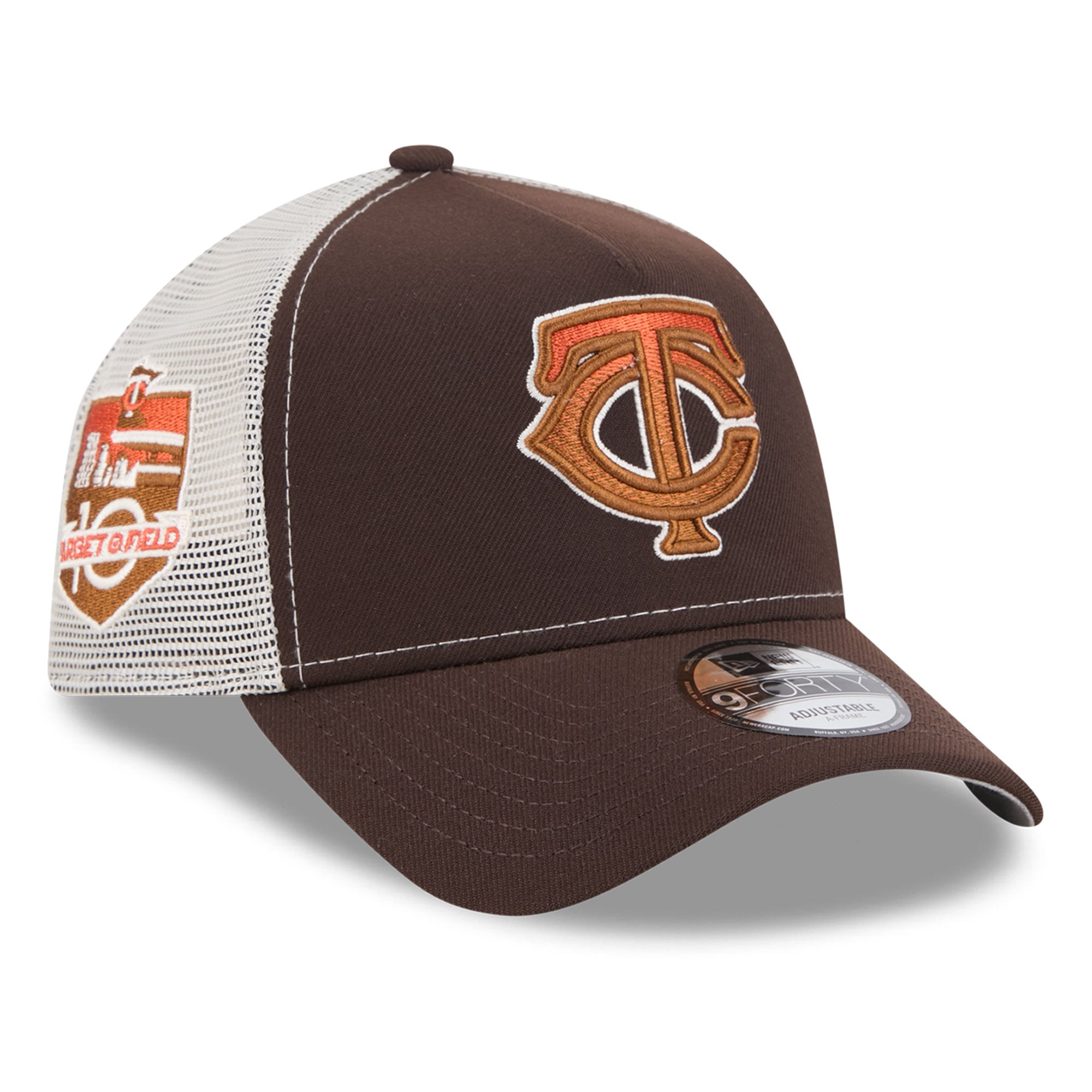 Casquette trucker ajustable New Era 9FORTY marron Minnesota Twins Pumpkin Spice pour homme
