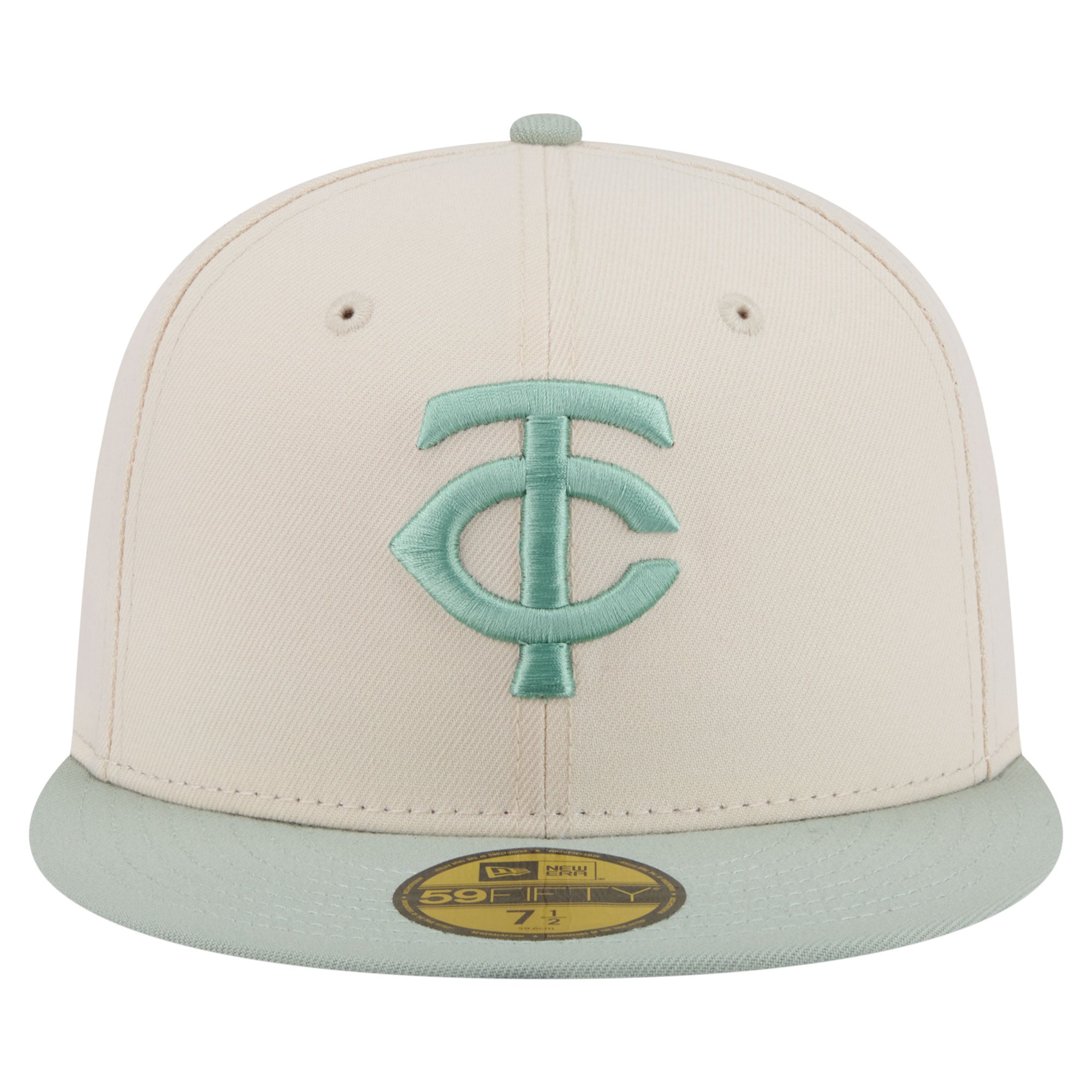 Casquette ajustée New Era 59FIFTY crème/vert Minnesota Twins pour homme