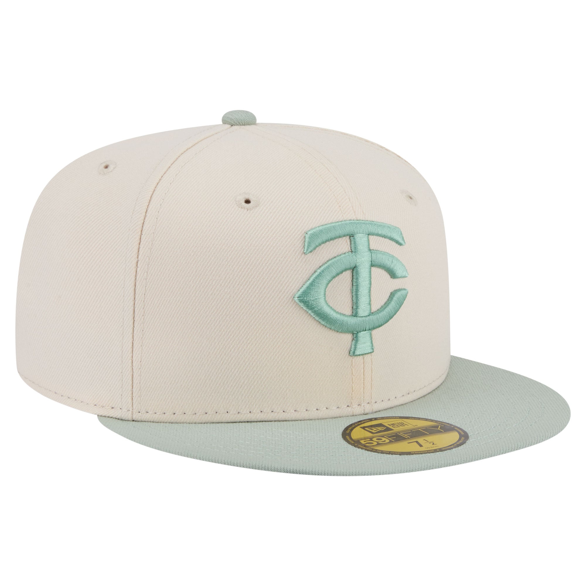 Casquette ajustée New Era 59FIFTY crème/vert Minnesota Twins pour homme