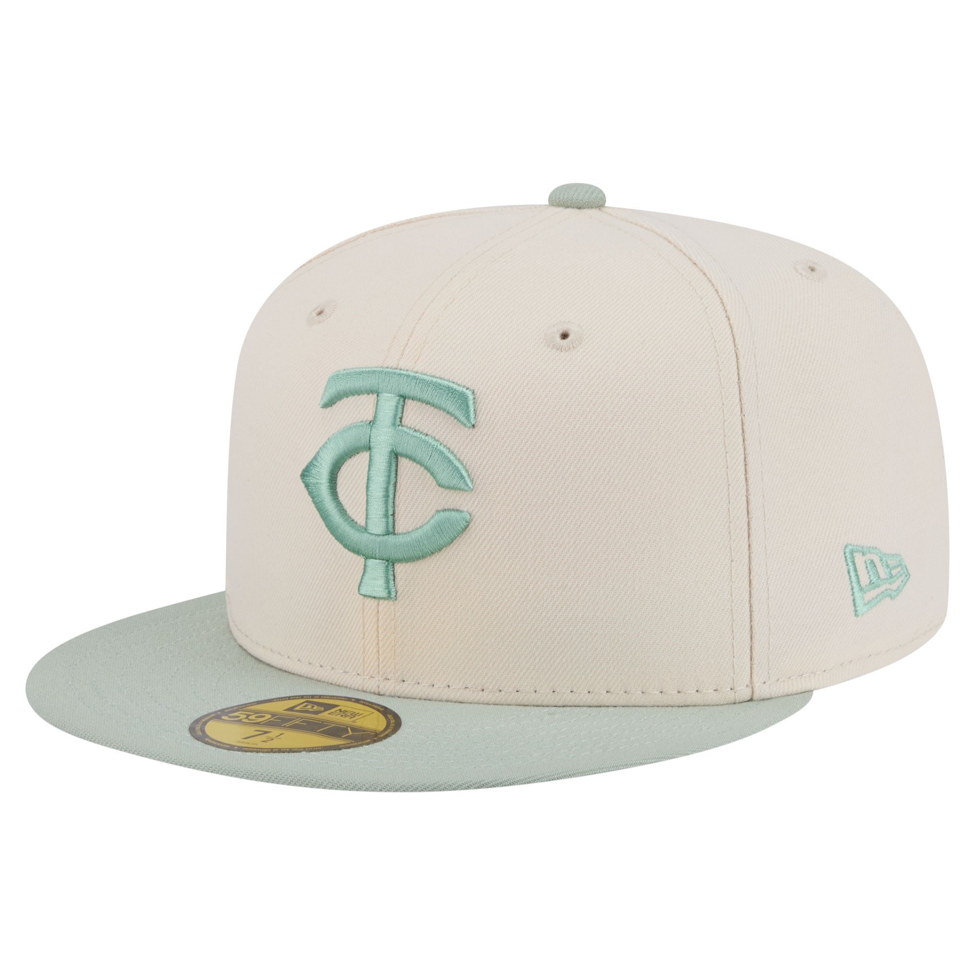 Casquette ajustée New Era 59FIFTY crème/vert Minnesota Twins pour homme