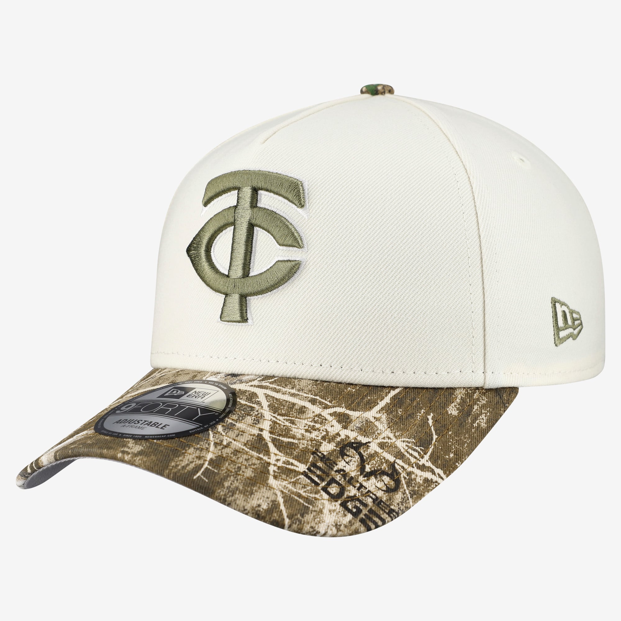 Men's New Era Cream/Realtree Camo Minnesota Twins 9FORTY A-Frame Adjustable Hat