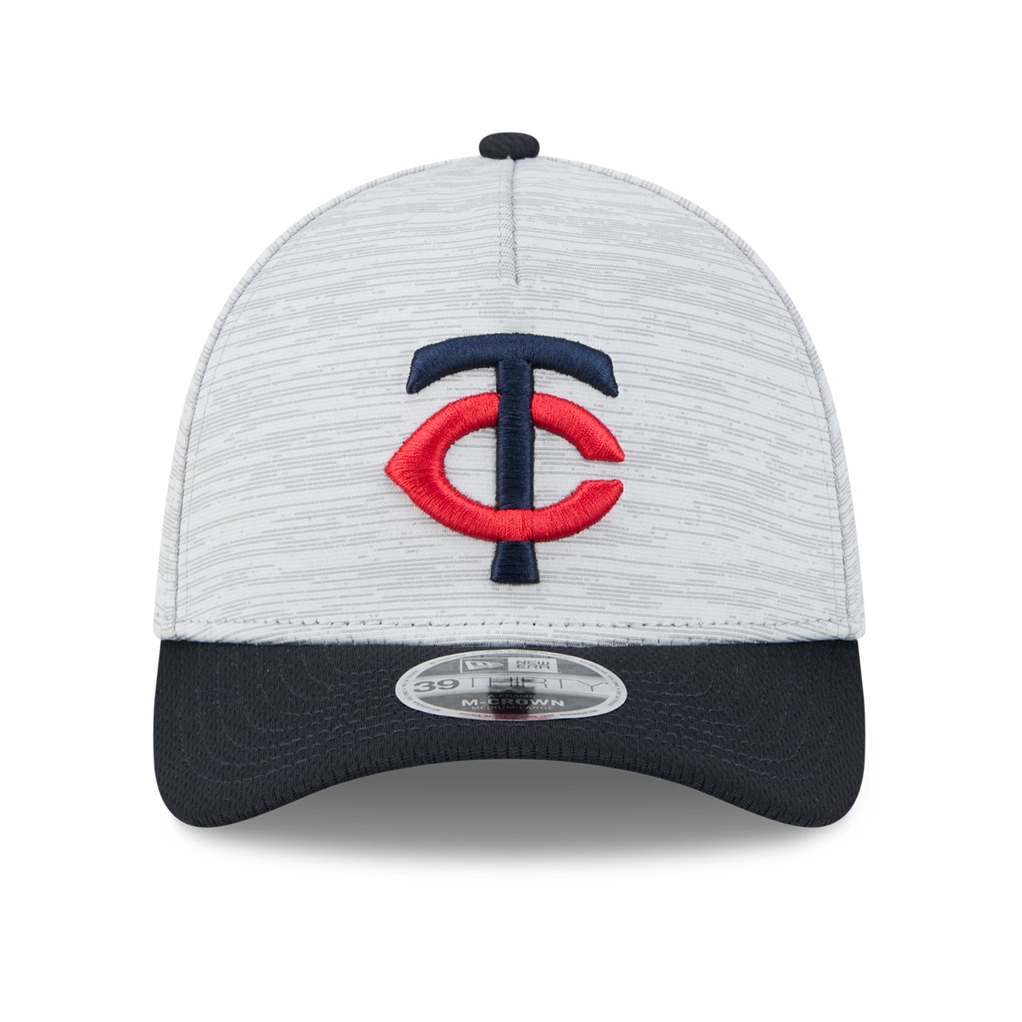 Casquette New Era Tech 39THIRTY Flex grise et marine Minnesota Twins pour homme