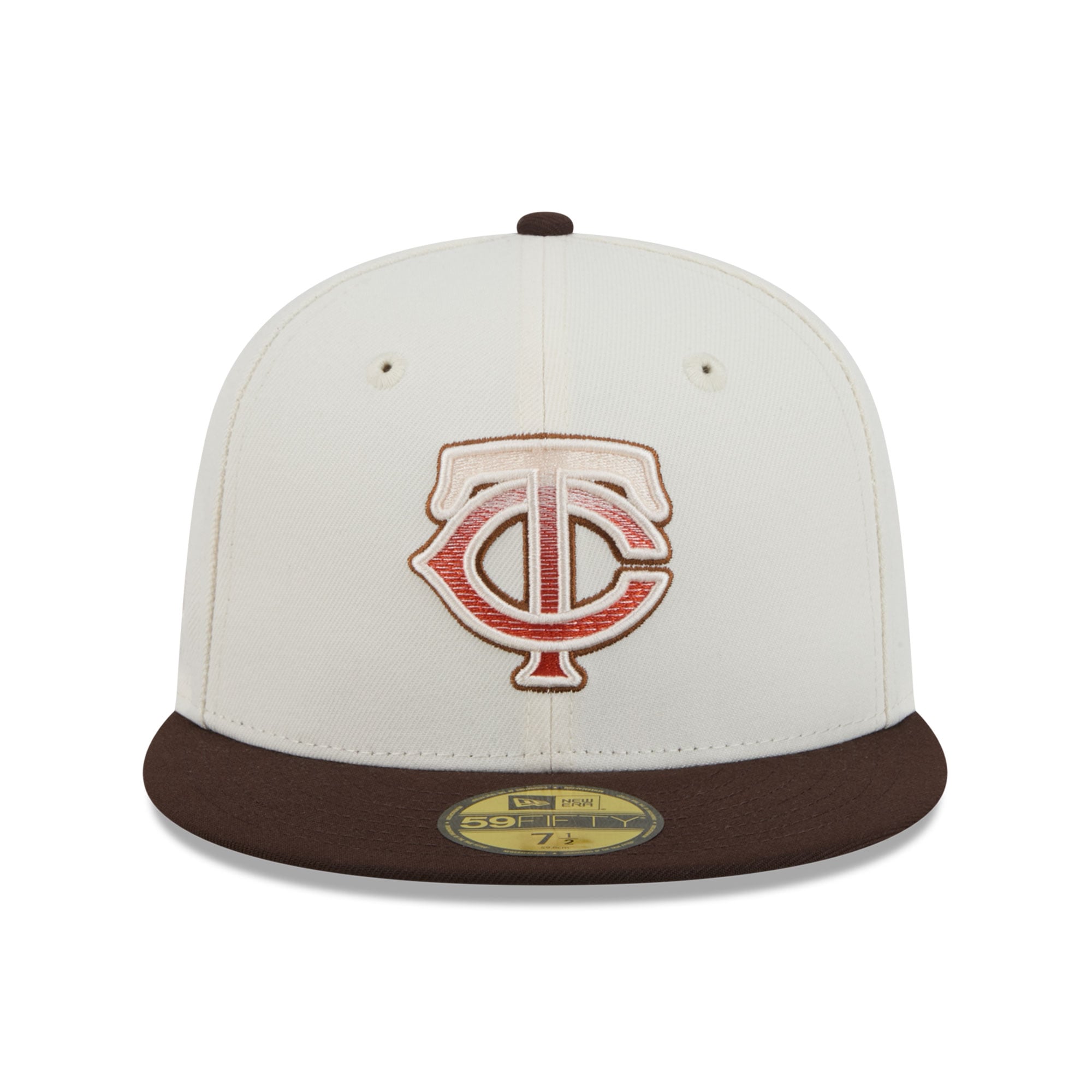 Casquette ajustée New Era 59FIFTY pour homme, coloris naturel/marron Minnesota Twins, motif citrouille épicée