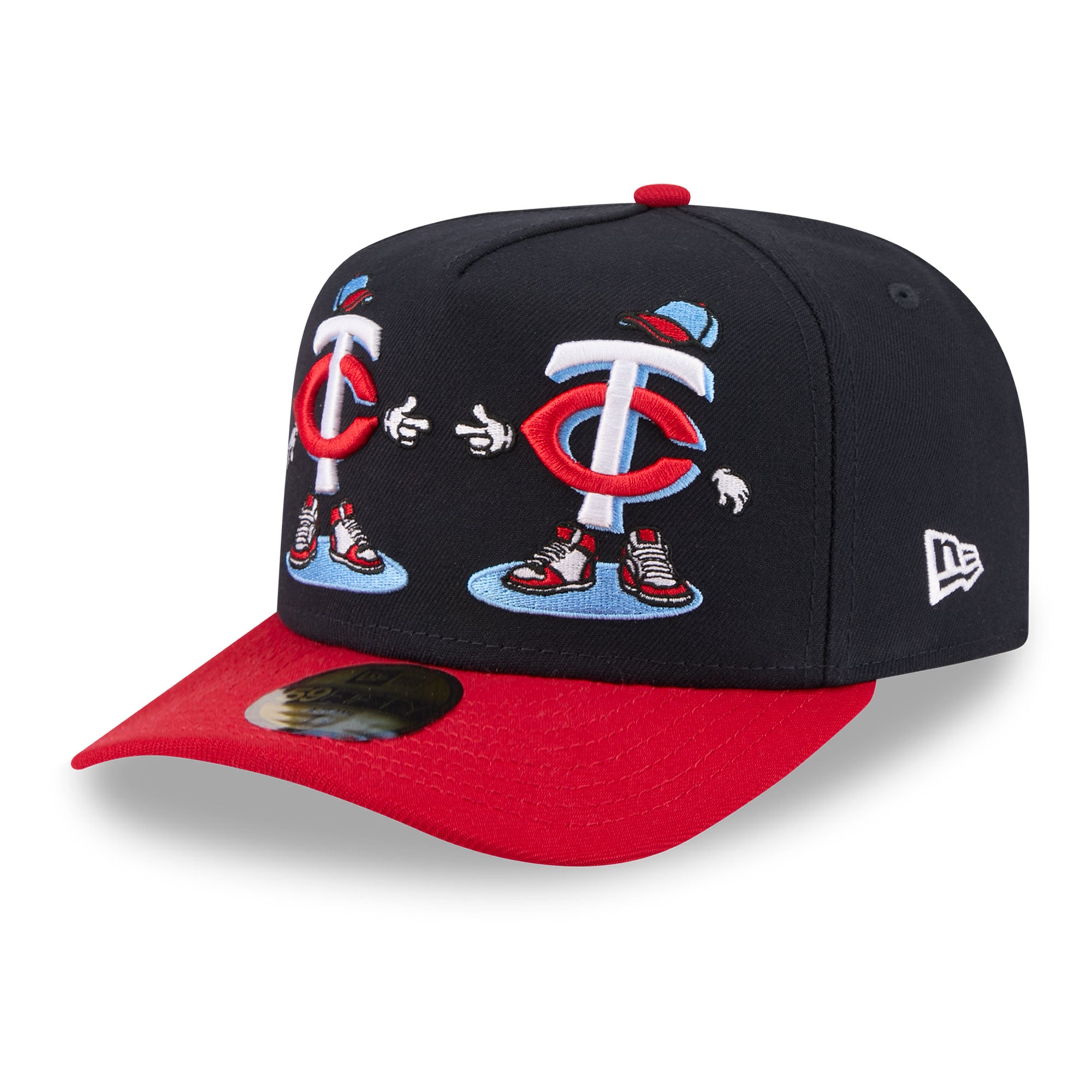 Men's New Era Navy/Red Minnesota Twins Cartoon A-Frame 59FIFTY Fitted Hat