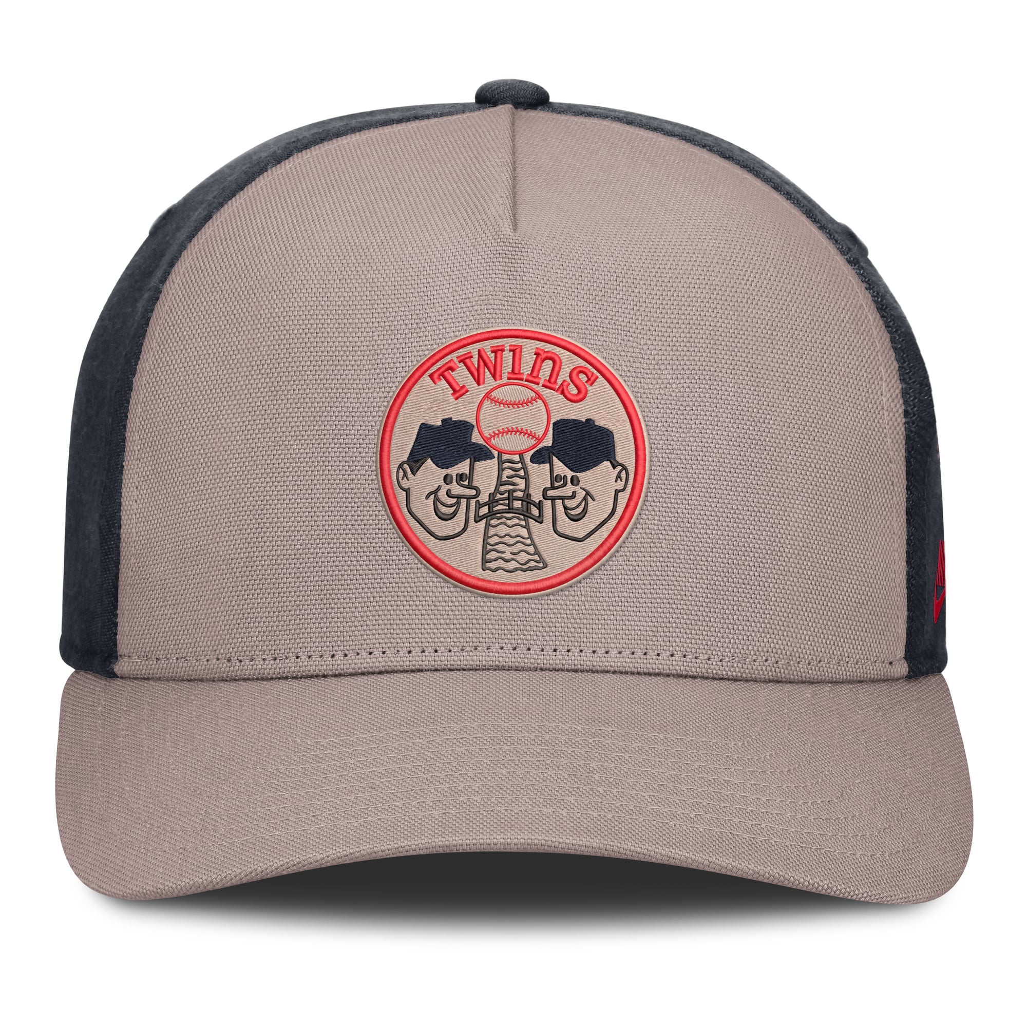 Casquette ajustable Nike pour homme, marron clair/marine Minnesota Twins Cooperstown Rise A-Frame