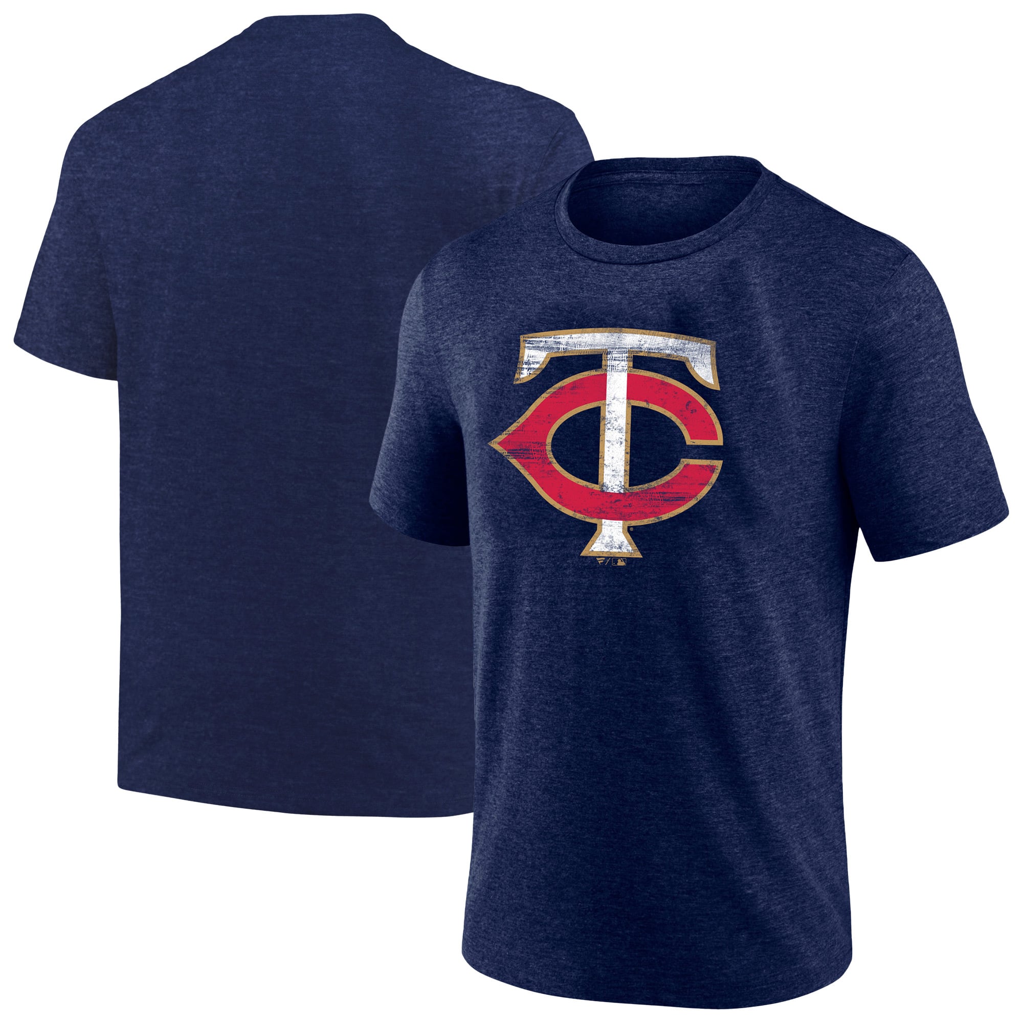 Men's Profile Heather Navy Minnesota Twins Big & Tall Weathered Logo T-Shirt